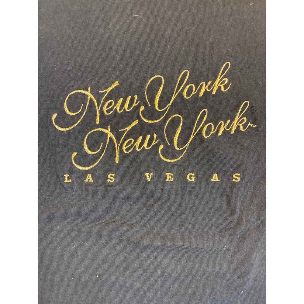Vintage New York New York Las Vegas Gold Embroidered Large Women T-Shirt
